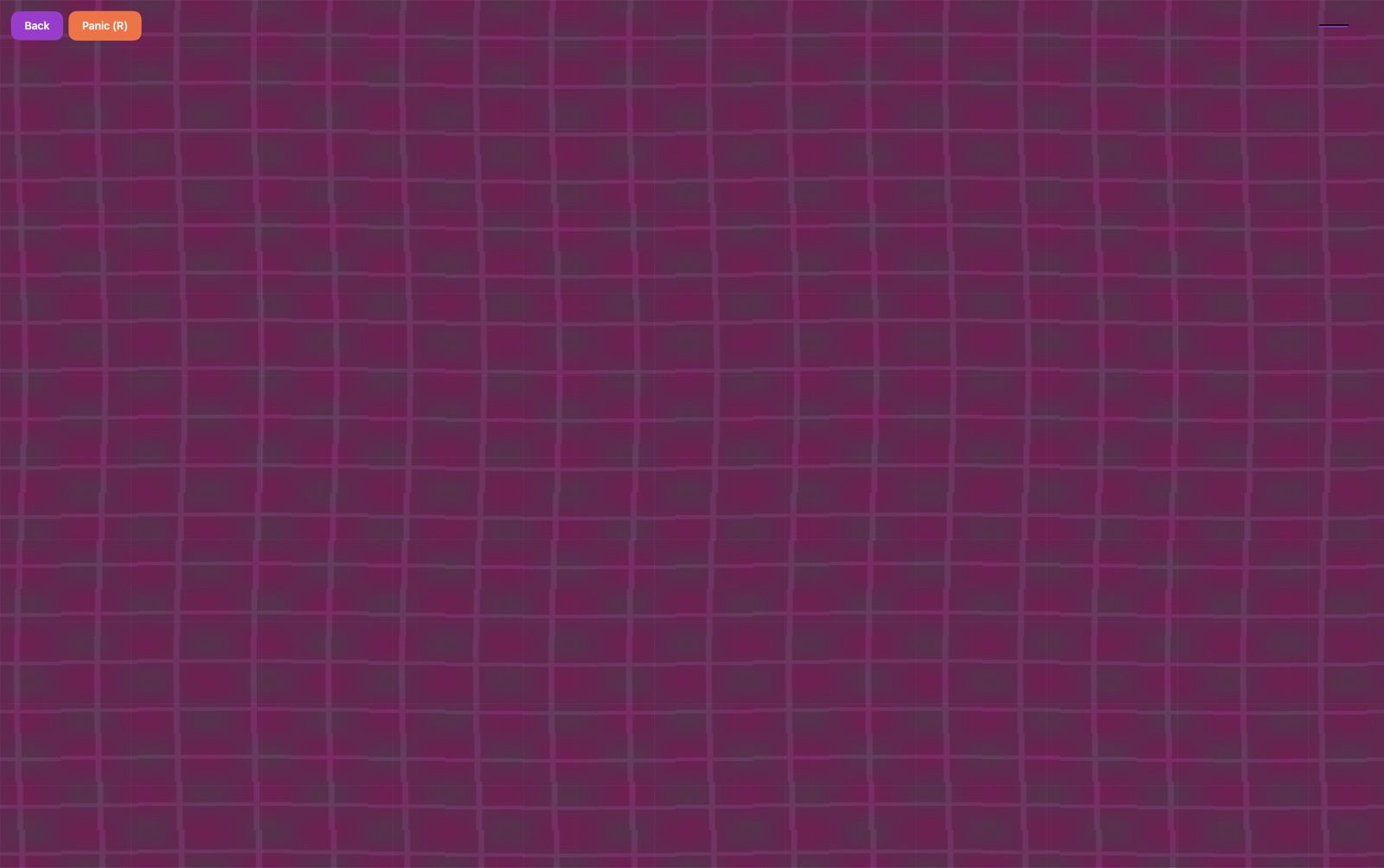 Echolume's Grid scene in the Techno Club theme — a magenta mesh flexing with the music.